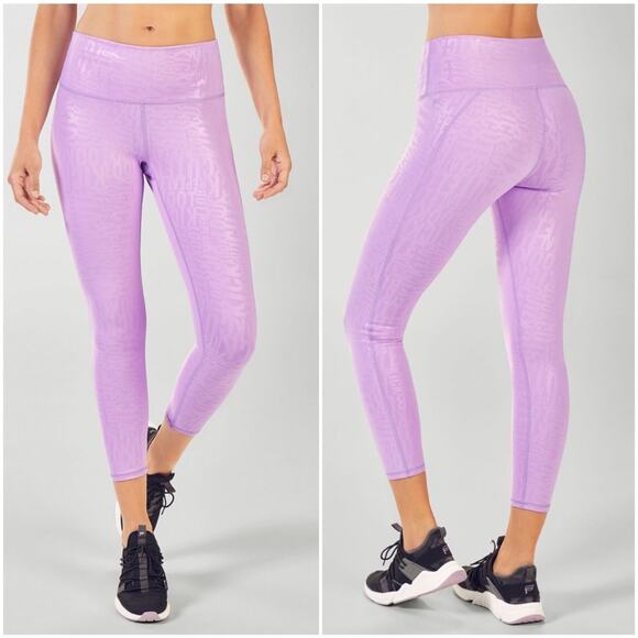 Fabletics High Waisted Printed Powerhold 7/8 Pants - Picture 1 of 9
